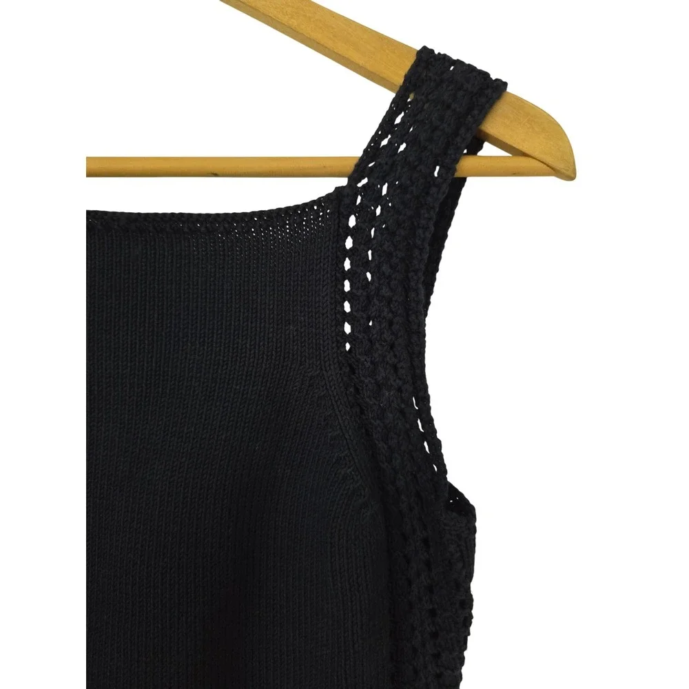 J. Crew Sweater Tank Crochet Knit Women X-Small Navy NWT $98 CT950